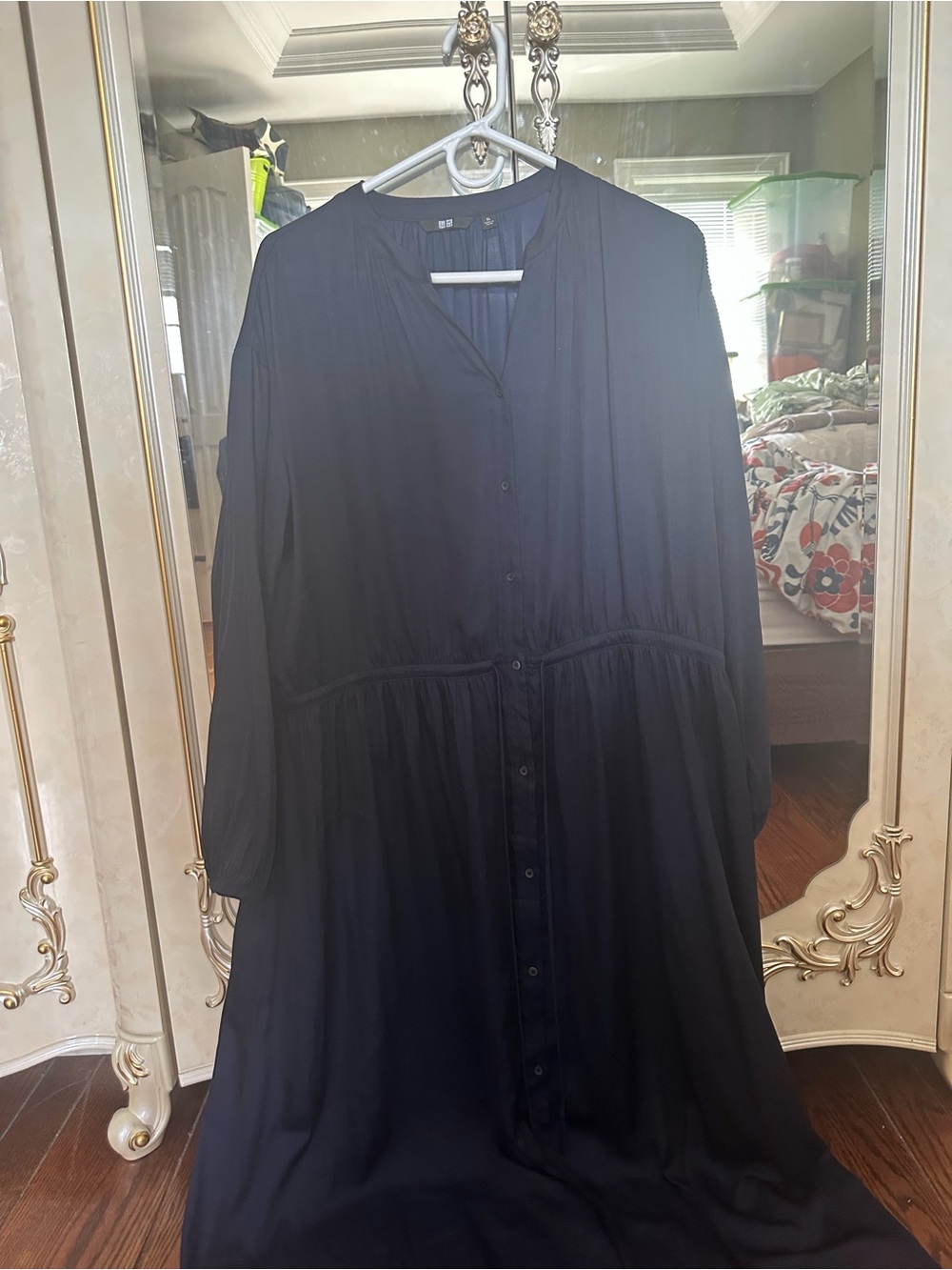 Uniqlo Long blue Button-Front Maxi Dress